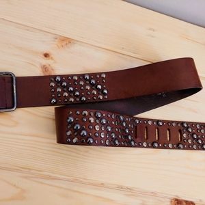 Studded Wide Leather Belt